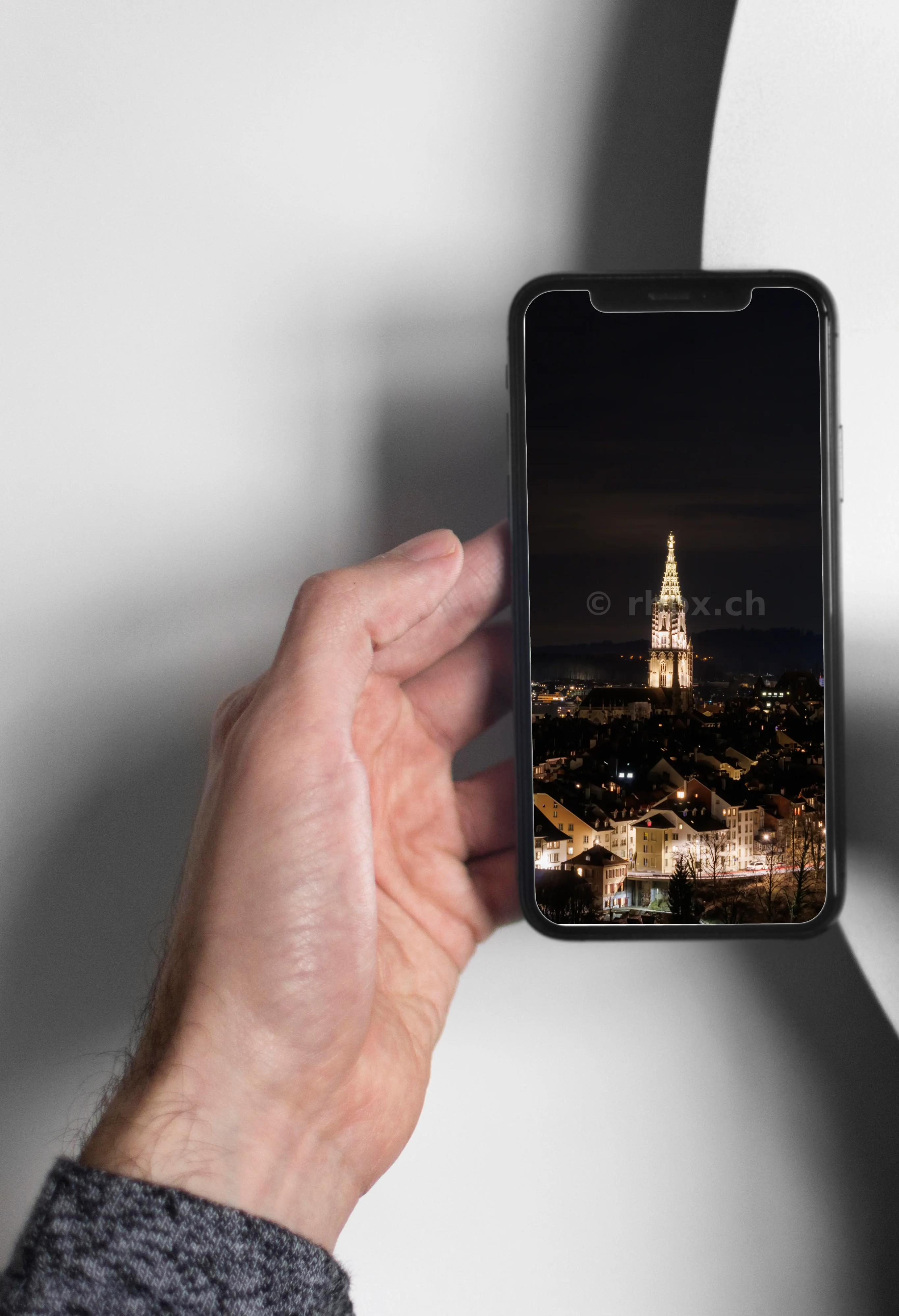 Bern Minster at night over the old town