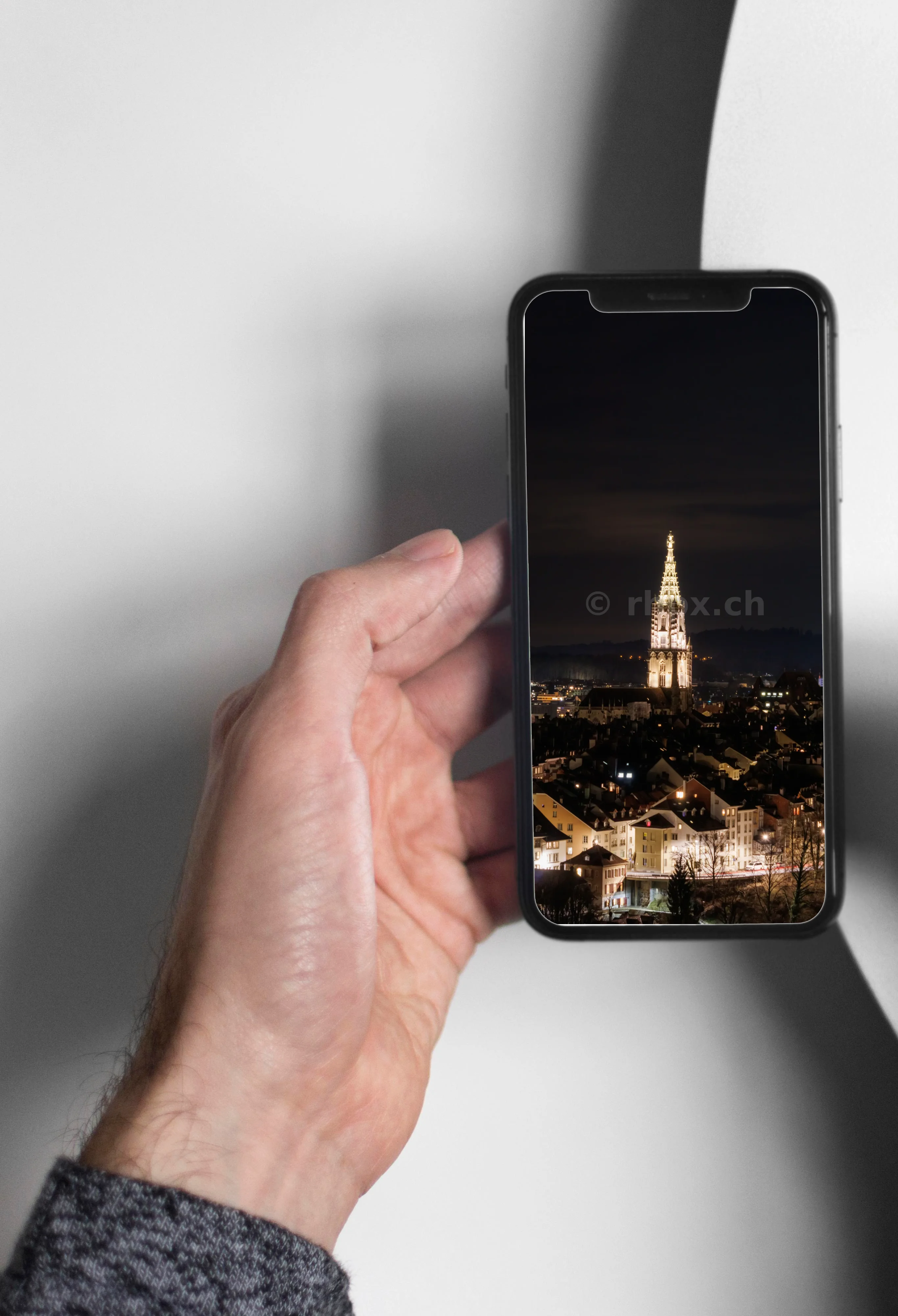 Bern Minster at night over the old town